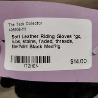 Soft Leather Riding Gloves *gc, rubs, stains, faded, threads, film?dirt