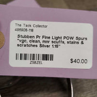 Pr Fine Light POW Spurs *vgc, clean, mnr scuffs, stains & scratches