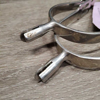 Flat Smooth Rowel Spurs *gc, dirty, scratches, mnr rust spots, residue/gunk
