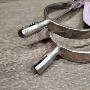 Flat Smooth Rowel Spurs *gc, dirty, scratches, mnr rust spots, residue/gunk