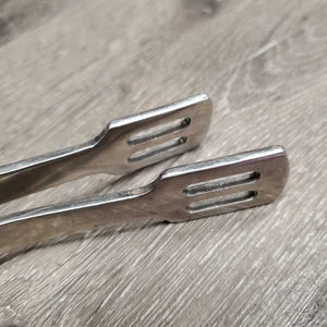 Flat Smooth Rowel Spurs *gc, dirty, scratches, mnr rust spots, residue/gunk
