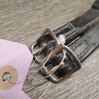 Pr Wide Leather Spur Straps *gc, clean, residue, twists, stretched & extra? holes, creases, older
