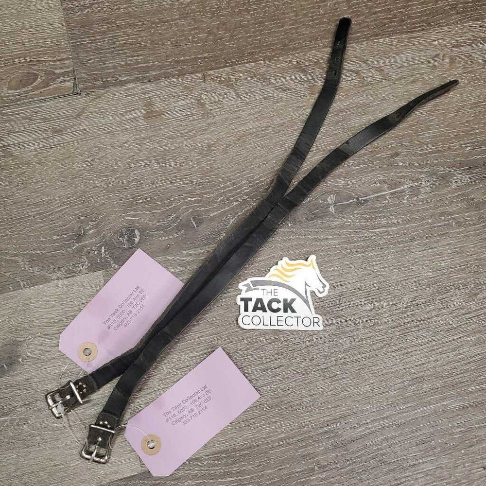 Thick Leather Spur Straps *gc/fair, stiff, trimmed/cut end, residue, bent, older
