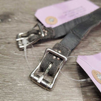 Thick Leather Spur Straps *gc/fair, stiff, trimmed/cut end, residue, bent, older