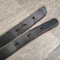 Thick Leather Spur Straps *gc/fair, stiff, trimmed/cut end, residue, bent, older