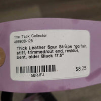 Thick Leather Spur Straps *gc/fair, stiff, trimmed/cut end, residue, bent, older