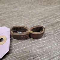 1 ONLY Wide Leather Full Cheek Bit Keeper, stitched *gc, older, stiff
