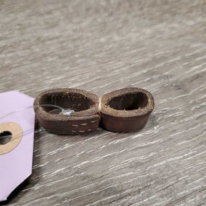 1 ONLY Wide Leather Full Cheek Bit Keeper, stitched *gc, older, stiff