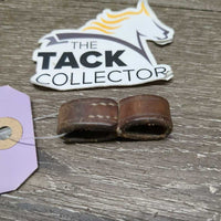 1 ONLY Wide Leather Full Cheek Bit Keeper, stitched *gc, older, stiff
