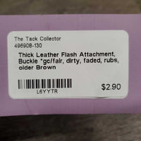Thick Leather Flash Attachment, Buckle *gc/fair, dirty, faded, rubs, older
