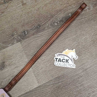 Leather Browband, double loop ends *gc, dirty, rubs, older, faded
