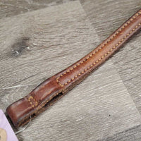 Leather Browband, double loop ends *gc, dirty, rubs, older, faded