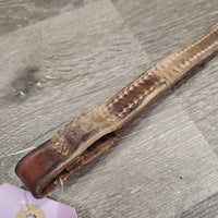 Leather Browband, double loop ends *gc, dirty, rubs, older, faded