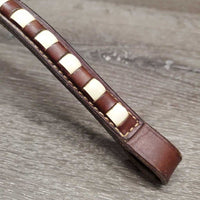Laced Rsd Browband *gc, clean, older, stiff, dry, mnr residue
