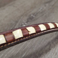 Laced Rsd Browband *gc, clean, older, stiff, dry, mnr residue
