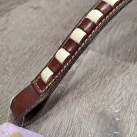 Laced Rsd Browband *gc, clean, older, stiff, dry, mnr residue
