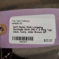 Soft Nylon Web Lungeing Surcingle Girth ONLY, D Ring *vgc, clean, rusty, older
