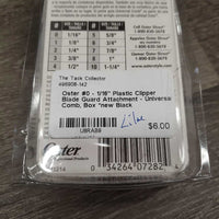 #0 - 1/16" Plastic Clipper Blade Guard Attachment - Universal Comb, Box *new