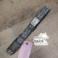 Ribbon & Nylon Web Adjustable Dog Collar *vgc, mnr dirt?dust