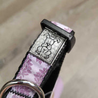 "Floral" Ribbon Nylon Web Dog Collar, adjustable *xc, clean