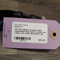 Ribbon & Nylon Web Adjustable Dog Collar *xc/like new, clean, mnr stains