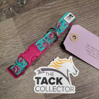 "Floral" Ribbon & Fine Nylon Web Adjustable Dog Collar *like new