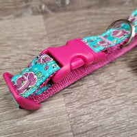 "Floral" Ribbon & Fine Nylon Web Adjustable Dog Collar *like new
