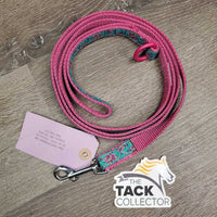 "Floral" .75" wide Nylon Web & Ribbon Dog Leash *like new
