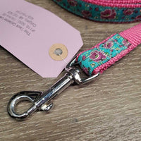 "Floral" .75" wide Nylon Web & Ribbon Dog Leash *like new
