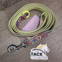 "Floral" Nylon Web & Ribbon Dog Leash *vgc, mnr dirt? edge stains
