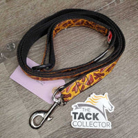 "Hot Dogs & Steaks" Nylon Web & Ribbon Dog Leash *like new
