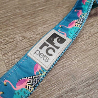 "Flamingos" Nylon Web & Ribbon Dog Leash *like new