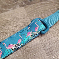 "Flamingos" Nylon Web & Ribbon Dog Leash *like new
