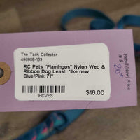 "Flamingos" Nylon Web & Ribbon Dog Leash *like new
