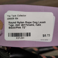 Round Nylon Rope Dog Leash *vgc, mnr dirt?stains, rubs