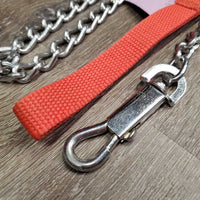 42" Chain Dog Leash, Nylon Loop Handle *vgc, mnr stain
