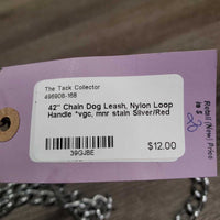 42" Chain Dog Leash, Nylon Loop Handle *vgc, mnr stain
