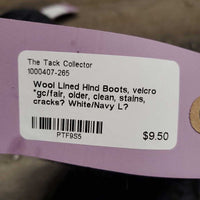 Wool Lined Hind Boots, velcro *gc/fair, older, clean, stains, cracks?