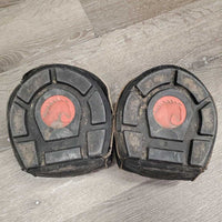 2 Hoof Boots *gc, mnr hair, dirt, rubs, caked dirt inside
