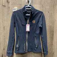 Sweatshirt Jacket, zipper *gc, faded, v.dirty inside pockets, older
