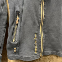 Sweatshirt Jacket, zipper *gc, faded, v.dirty inside pockets, older