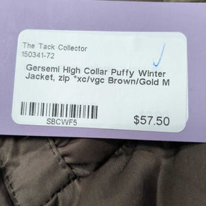 High Collar Puffy Winter Jacket, zip *xc/vgc, missing tab