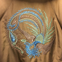 Full Length Puffy Winter Jacket, zipper *gc, hairy/feathery lining, dirty pockets
