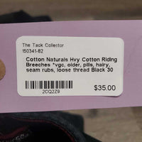 Hvy Cotton Riding Breeches *vgc, older, pills, hairy, seam rubs, loose thread
