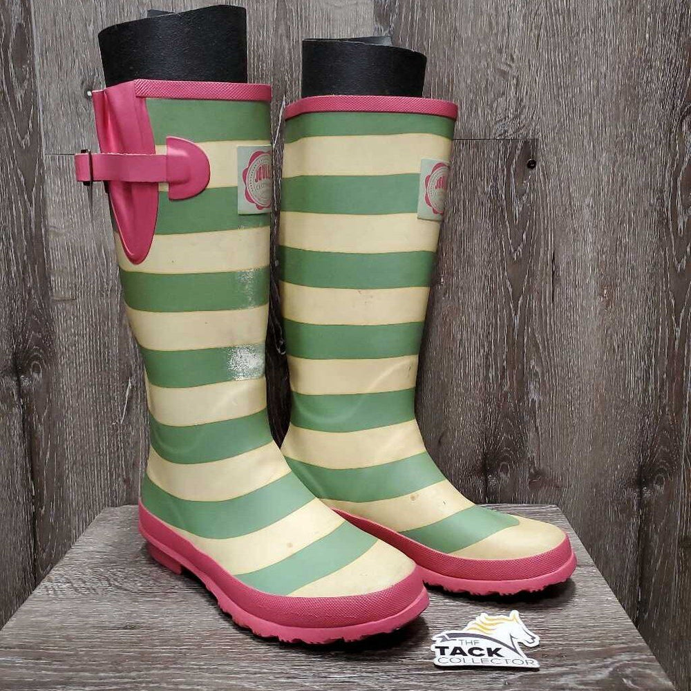 Tall Rubber Boots *gc, dirt, stains, rubs, pilly lining, older