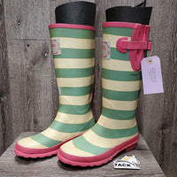Tall Rubber Boots *gc, dirt, stains, rubs, pilly lining, older
