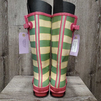 Tall Rubber Boots *gc, dirt, stains, rubs, pilly lining, older
