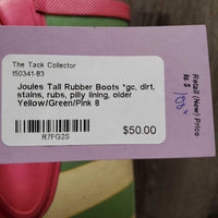 Tall Rubber Boots *gc, dirt, stains, rubs, pilly lining, older