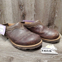 Pr Leather Western Clogs - Slip on Shoes *gc, dirt, scrapes, scuffs & rubs

