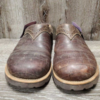 Pr Leather Western Clogs - Slip on Shoes *gc, dirt, scrapes, scuffs & rubs